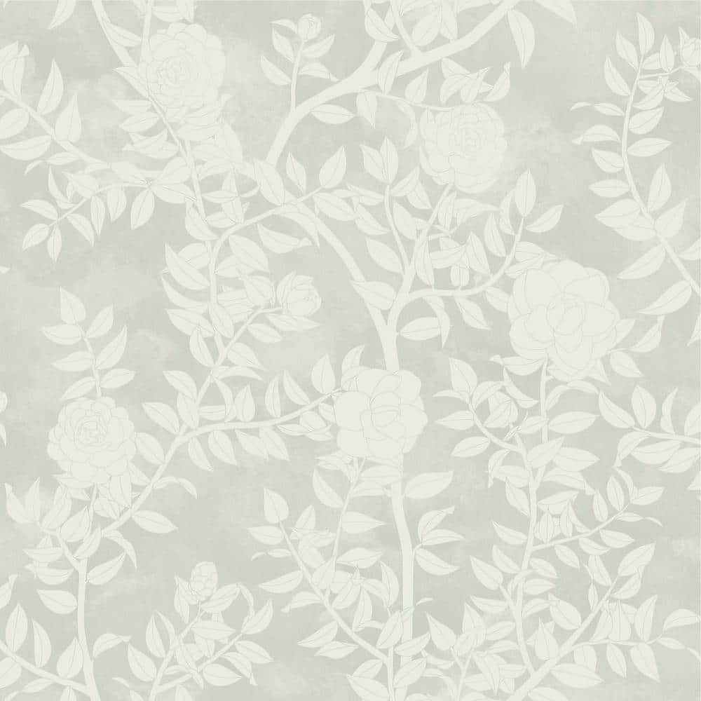 GlucksteinElements Jardin Dove Grey Non-woven Paper Peel and Stick Matte Wallpaper Roll 30.75 Sq. ft.