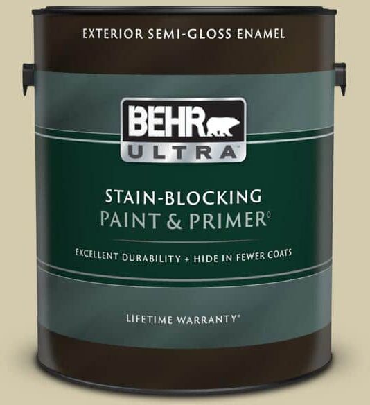 BEHR ULTRA 1 gal. #PPU9-12 Prairie House Semi-Gloss Enamel Exterior Paint & Primer