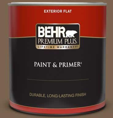 BEHR PREMIUM PLUS 1 qt. #N260-7 Folk Guitar Flat Exterior Paint & Primer