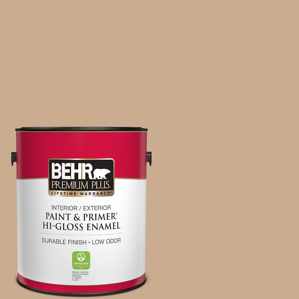 BEHR PREMIUM PLUS 1 gal. #N250-3 Pottery Wheel Hi-Gloss Enamel Interior/Exterior Paint & Primer