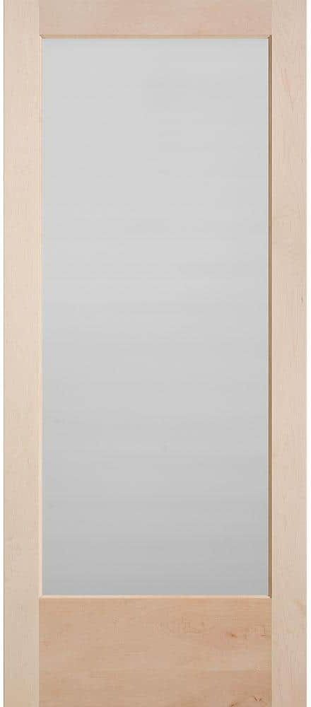 Masonite 36 in. x 84 in. Maple Veneer 1-Lite Solid Wood Interior Barn Door Slab