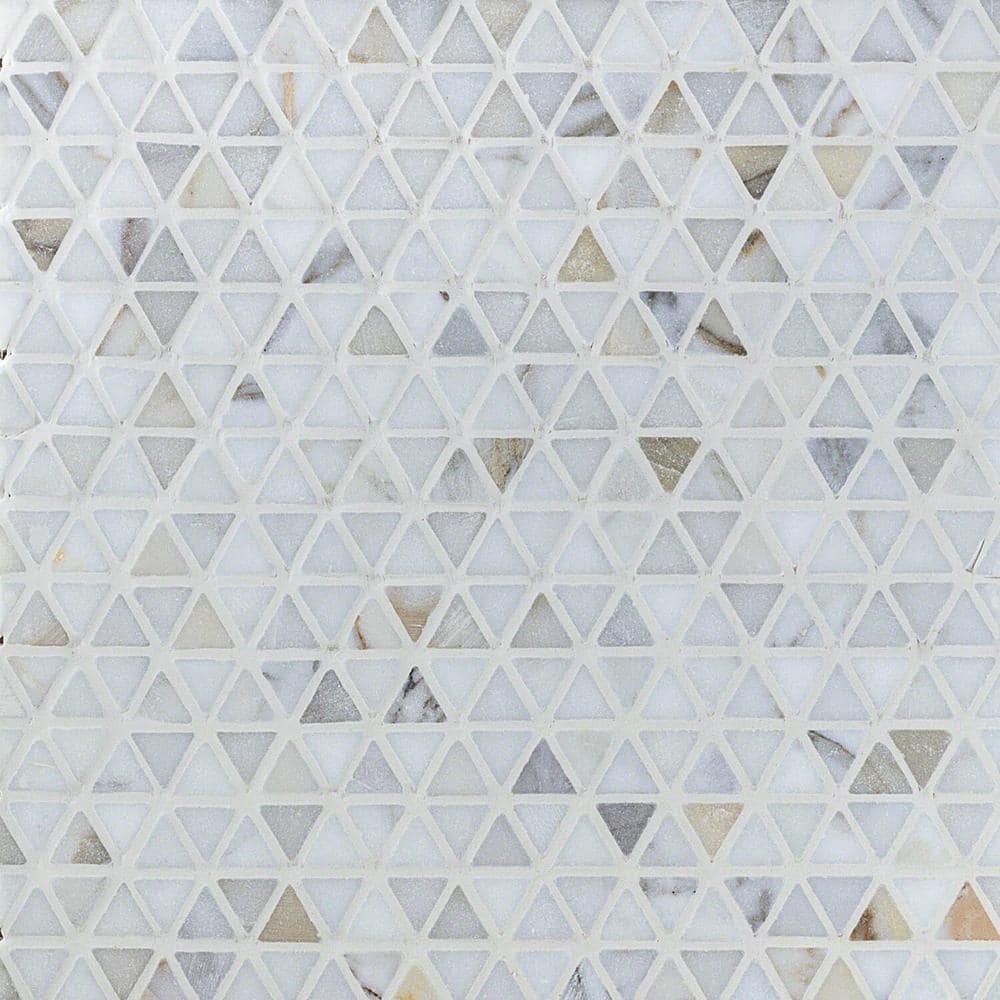 Ivy Hill Tile Calacatta 11.89 in. x 11.81 in. x 10mm Matte Marble Stone Mosaic Wall Tile (0.98 sq. ft.)