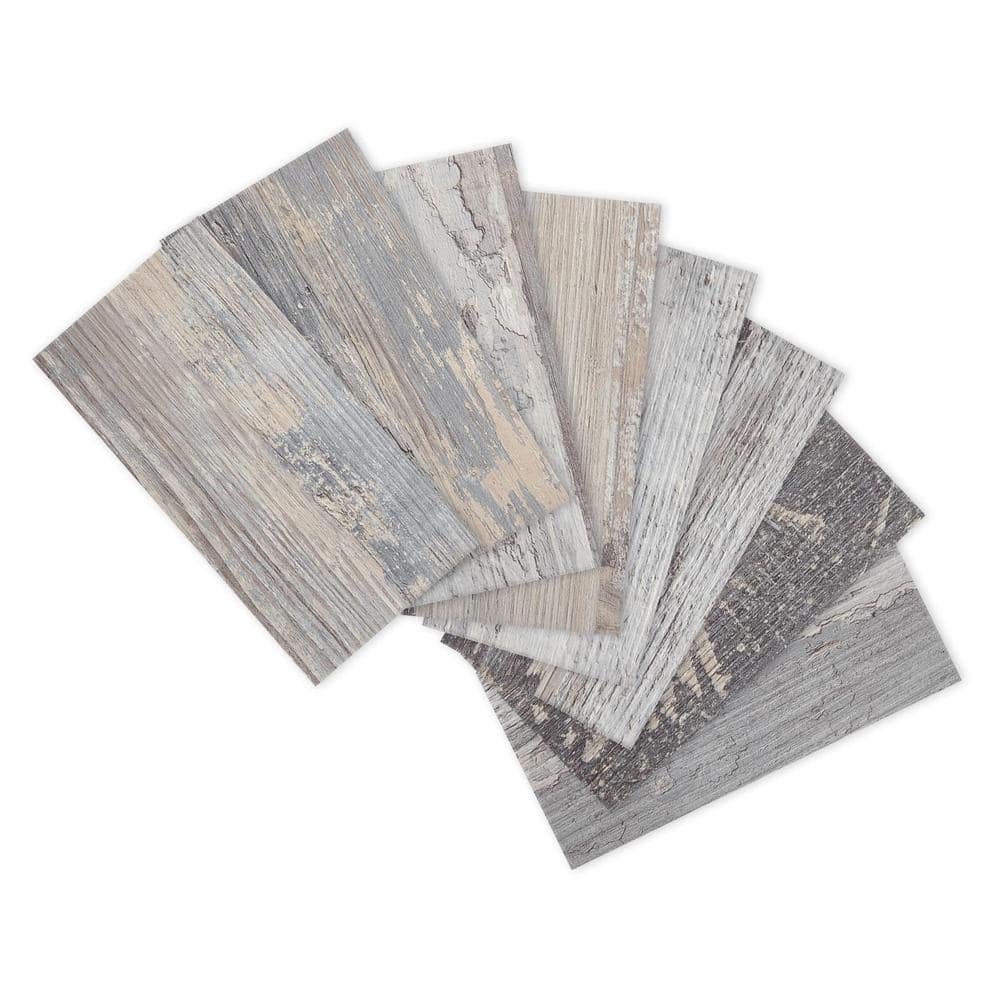 Yipscazo Subway Collection Ash Light Rustic 3 in. x 6 in. PVC Peel and Stick Tile 20 sq. ft. / 160-Sheets