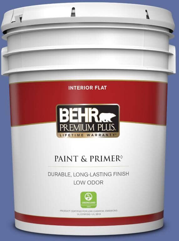 BEHR PREMIUM PLUS 5 gal. #610B-6 Stained Glass Flat Low Odor Interior Paint & Primer