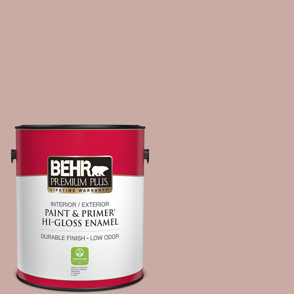 BEHR PREMIUM PLUS 1 gal. #700A-3 Pottery Clay Hi-Gloss Enamel Interior/Exterior Paint & Primer