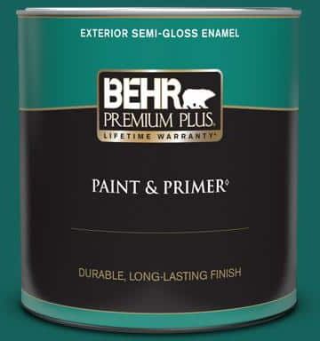 BEHR PREMIUM PLUS 1 qt. #S-H-490 Billiard Table Semi-Gloss Enamel Exterior Paint & Primer