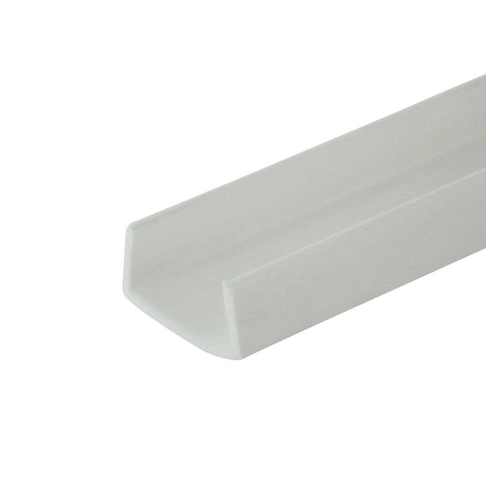 Outwater 3/8 in. D x 3/4 in. W x 48 in. L White Styrene Plastic U-Channel Moulding Fits 3/4 in. Board, (3-Pack)