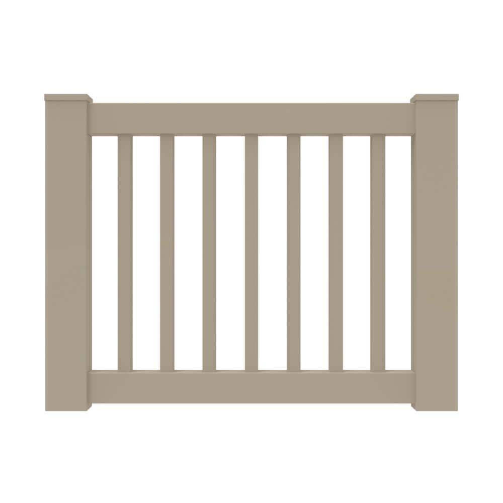 Barrette Outdoor Living Bella Premier Series 36 in. Clay Vinyl Rail Gate Kit with 1.5 in. Square Balusters