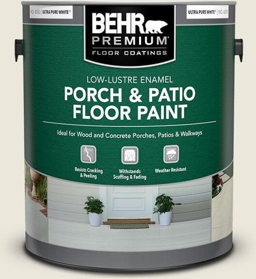 BEHR PREMIUM 1 gal. #BXC-32 Picket Fence White Low-Lustre Enamel Interior/Exterior Porch and Patio Floor Paint