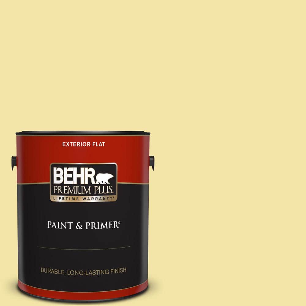 BEHR PREMIUM PLUS 1 gal. #P320-3 Lily Bulb Flat Exterior Paint & Primer