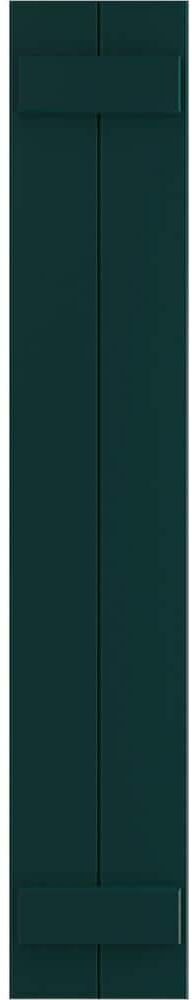 Ekena Millwork 10 3/4" x 47" True Fit PVC Two Board Joined Board-n-Batten Shutters, Thermal Green (Per Pair)