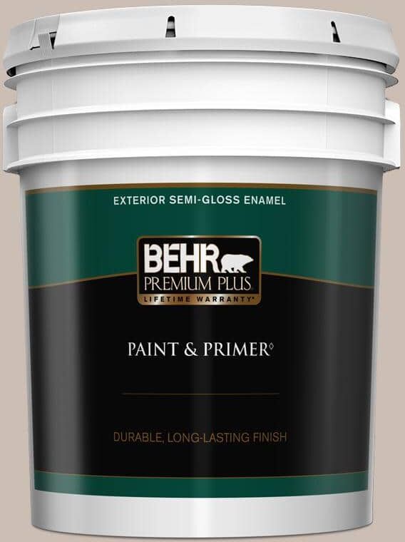 BEHR PREMIUM PLUS 5 gal. #N180-3 Race Track Semi-Gloss Enamel Exterior Paint & Primer