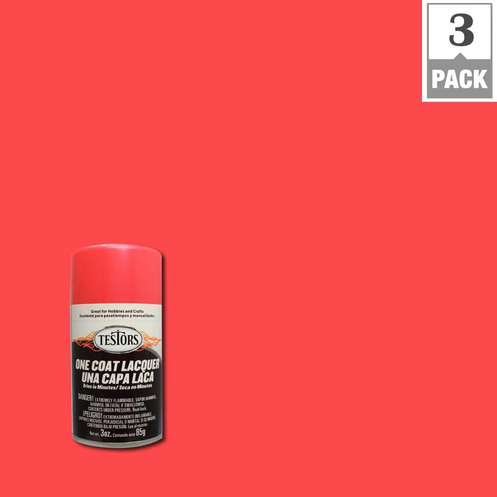 Testors 3 oz. Electric Pink Lacquer Spray Paint (3-Pack)