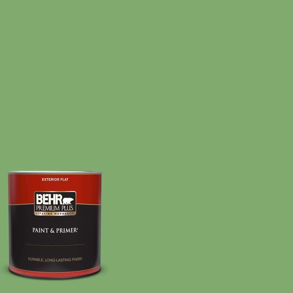 BEHR PREMIUM PLUS 1 qt. #M390-5 Sage Garden Flat Exterior Paint & Primer