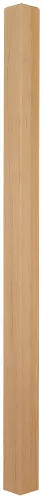 EVERMARK Stair Parts 60 in. x 3-1/4 in. Unfinished Hemlock Craftsman Solid Core Box Newel Post for Stair Remodel