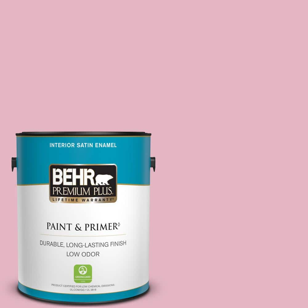 BEHR PREMIUM PLUS 1 gal. Home Decorators Collection #HDC-SP16-10 Japanese Rose Garden Satin Enamel Low Odor Interior Paint & Primer