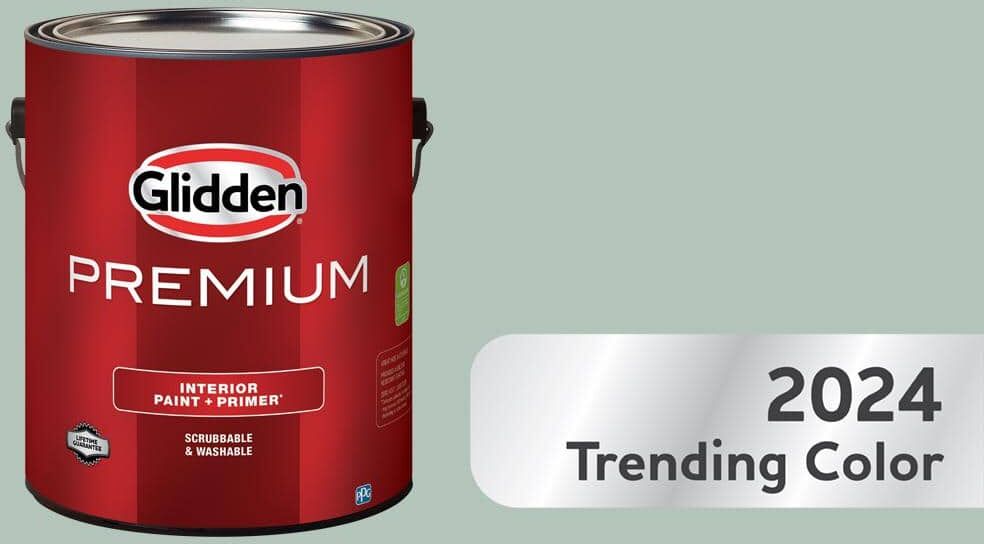 Glidden Premium 1 gal. PPG1135-4 Aquamarine Dream Flat Interior Latex Paint