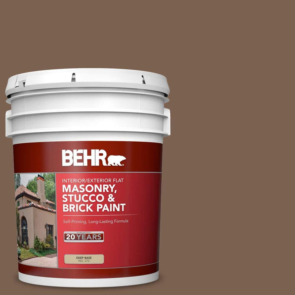 BEHR 5 gal. #N260-7 Folk Guitar Flat Interior/Exterior Masonry, Stucco and Brick Paint