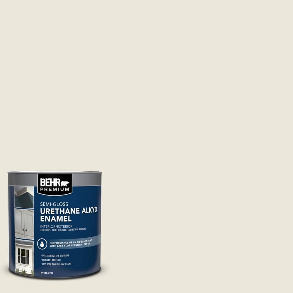 BEHR PREMIUM 1 qt. #BXC-32 Picket Fence White Semi-Gloss Enamel Urethane Alkyd Interior/Exterior Paint