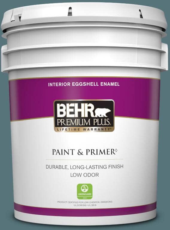 BEHR PREMIUM PLUS 5 gal. Home Decorators Collection #HDC-FL15-03 Blue Sage Eggshell Enamel Low Odor Interior Paint & Primer