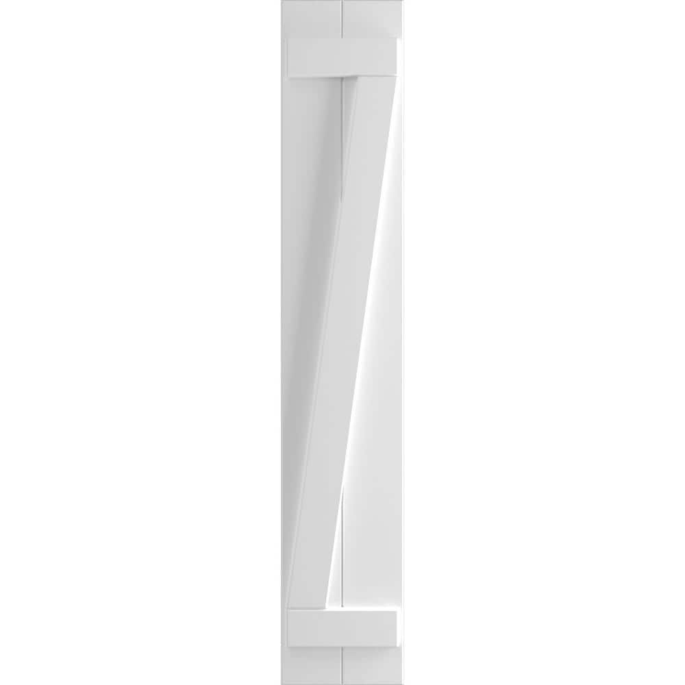 Ekena Millwork 10-3/4 in. x 47 in. True Fit PVC 2-Board Joined Board and Batten Shutters with Z-Bar in White