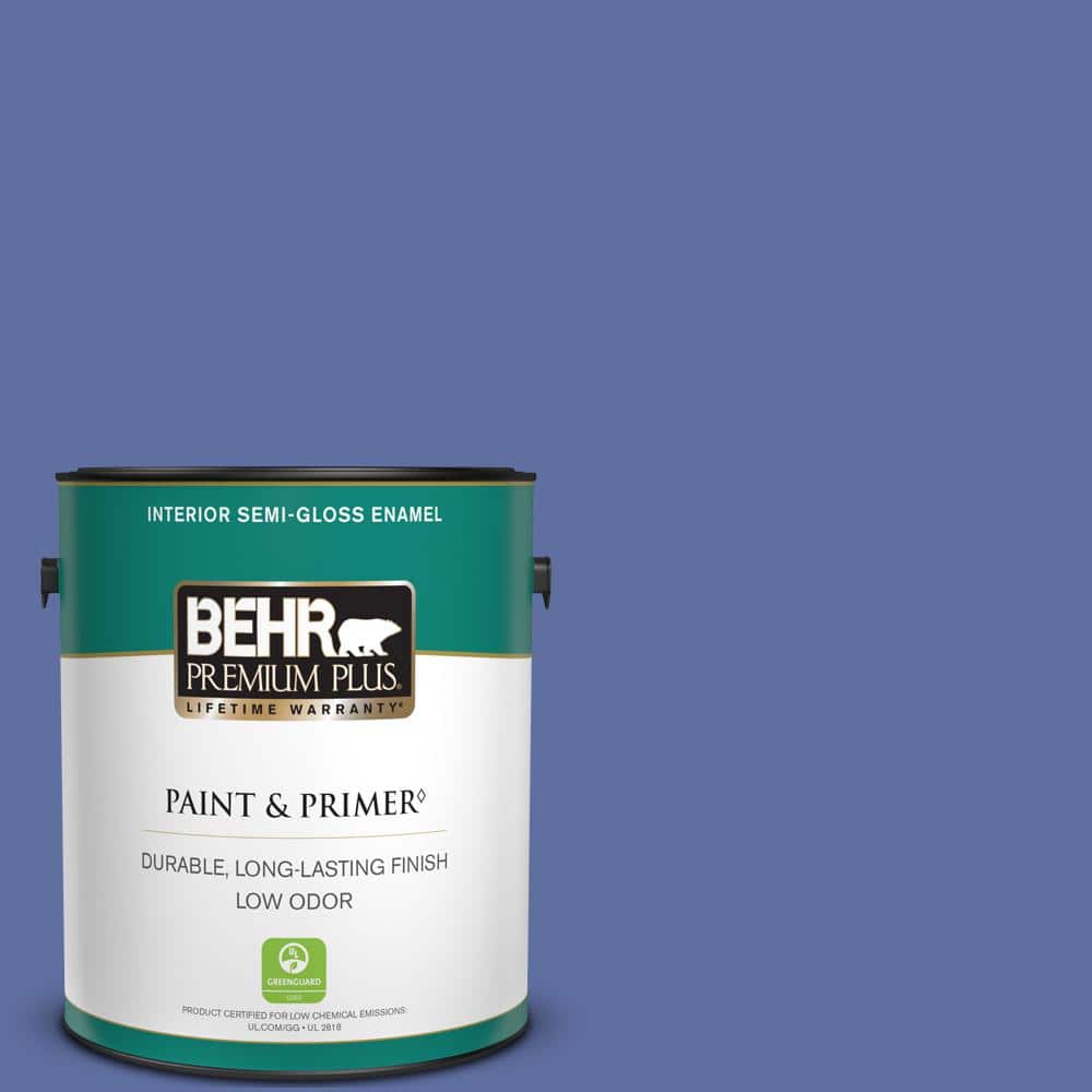 BEHR PREMIUM PLUS 1 gal. #610B-6 Stained Glass Semi-Gloss Enamel Low Odor Interior Paint & Primer