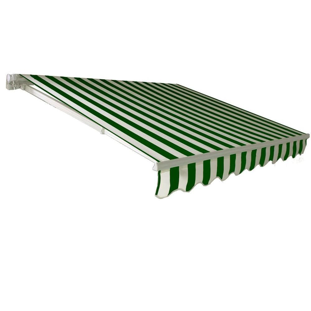 Beauty-Mark 8 ft. California Manual Retractable Awning (78 in. Projection) in Forest Green/White