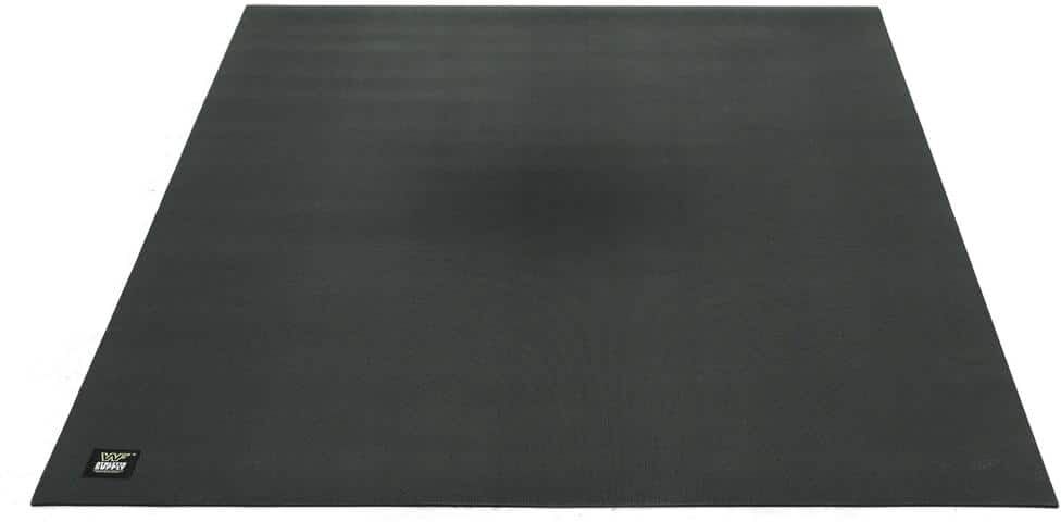 WF ATHLETIC SUPPLY Black 48 in. W x 72 in. L x 7mm T Large Premium Vinyl Gym Flooring Mat Heavy-Duty Workout Mat Covers 24 sq. ft.