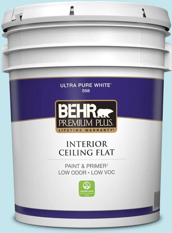 BEHR PREMIUM PLUS 5 gal. #520A-2 Ice Flower Ceiling Flat Interior Paint