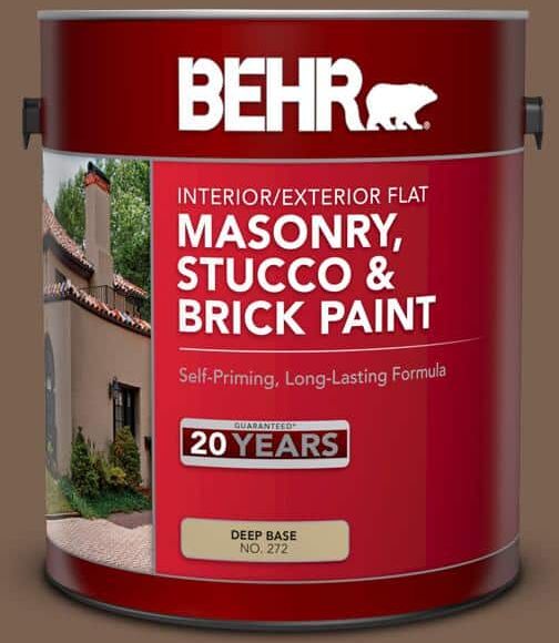 BEHR 1 gal. #N260-7 Folk Guitar Flat Interior/Exterior Masonry, Stucco and Brick Paint