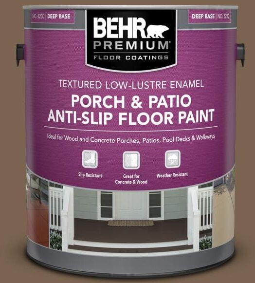 BEHR PREMIUM 1 gal. #N260-7 Folk Guitar Textured Low-Lustre Enamel Interior/Exterior Porch and Patio Anti-Slip Floor Paint