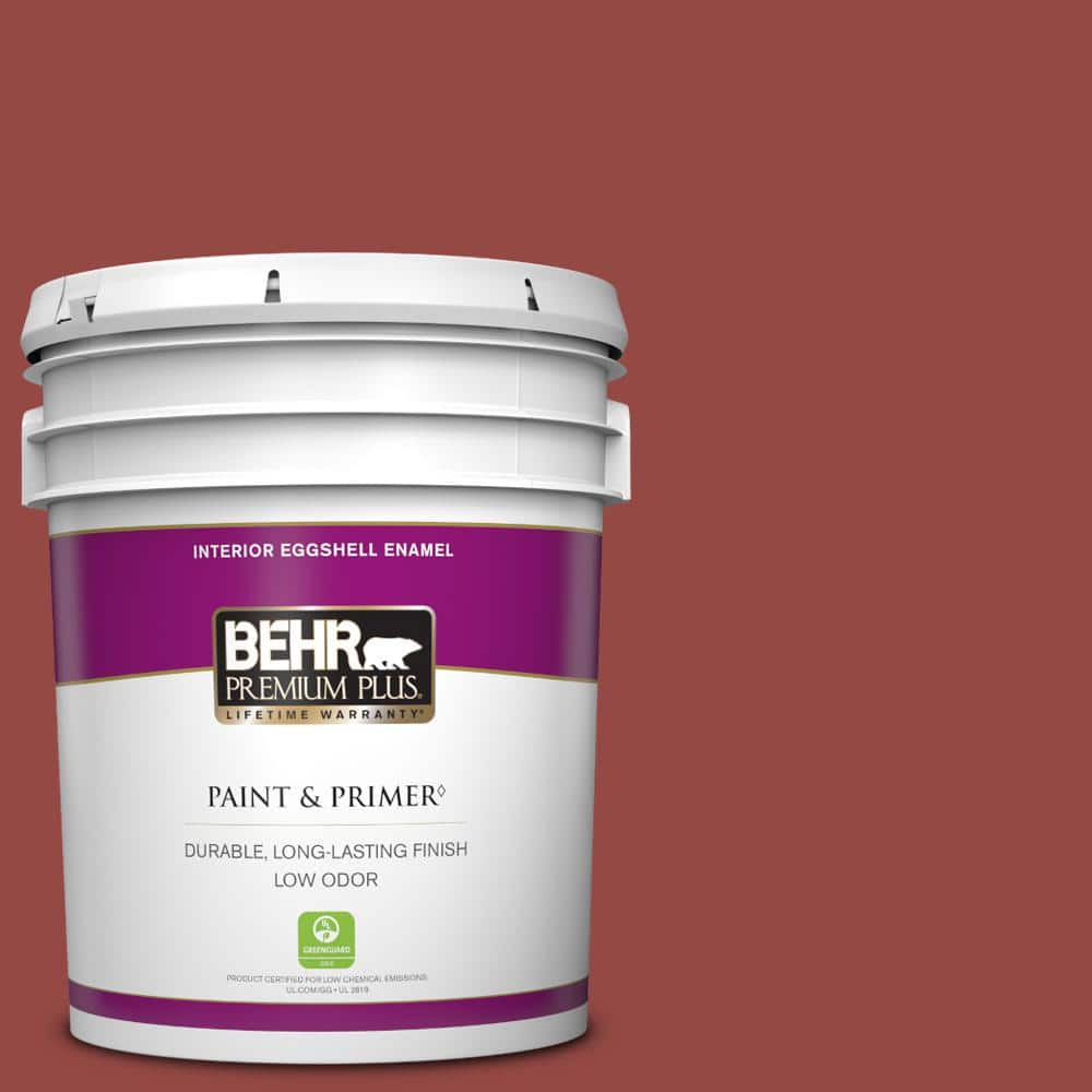 BEHR PREMIUM PLUS 5 gal. Home Decorators Collection #HDC-FL14-4 Cranberry Zing Eggshell Enamel Low Odor Interior Paint & Primer