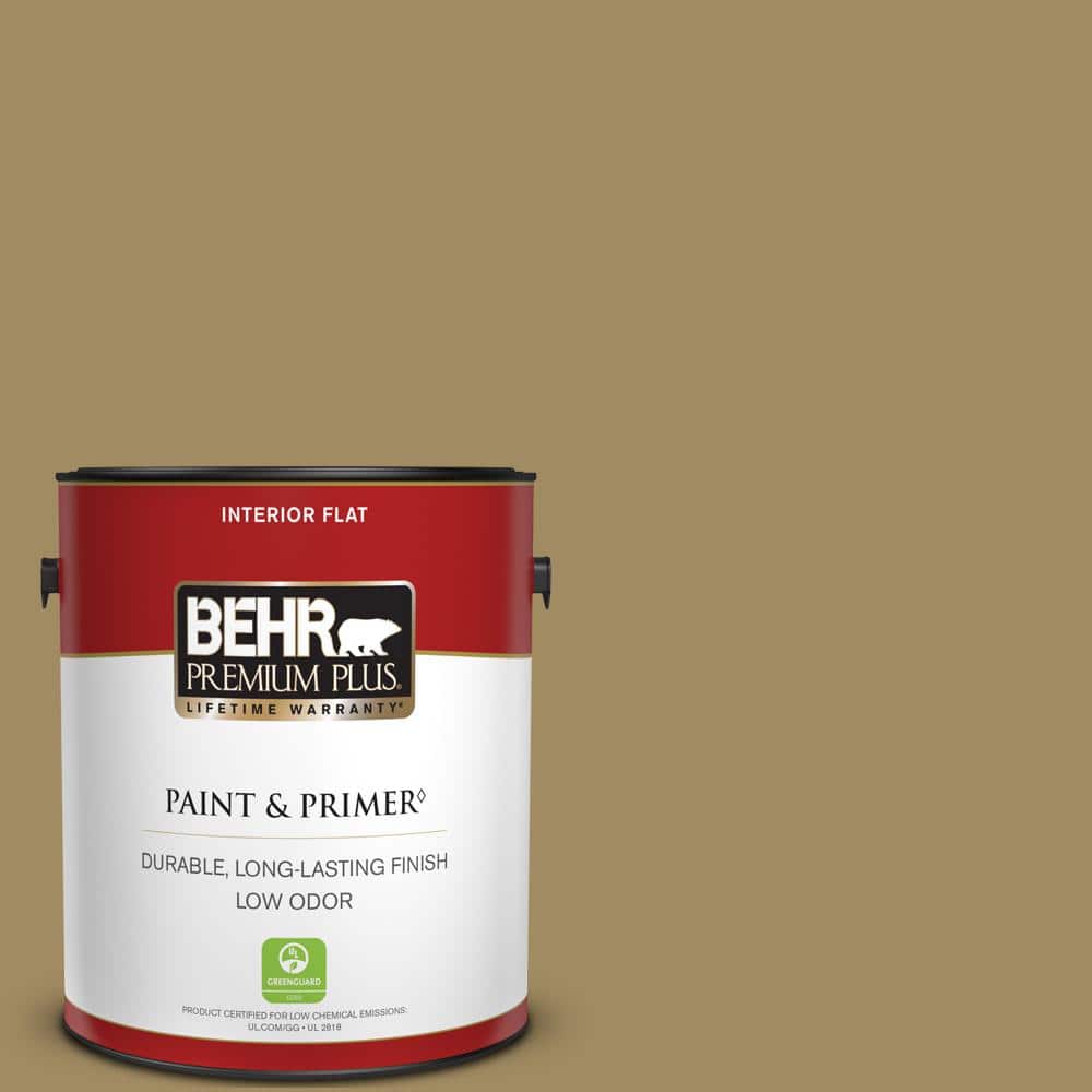 BEHR PREMIUM PLUS 1 gal. #S320-6 Garden Salt Green Flat Low Odor Interior Paint & Primer