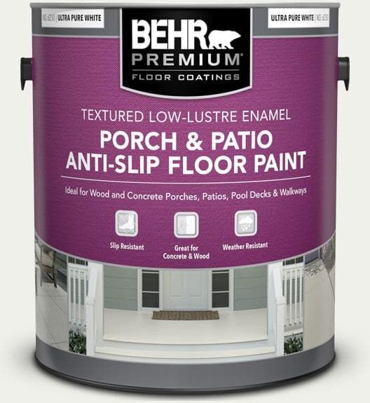 BEHR PREMIUM 1 gal. #780E-1 Billowy Down Textured Low-Lustre Enamel Interior/Exterior Porch and Patio Anti-Slip Floor Paint