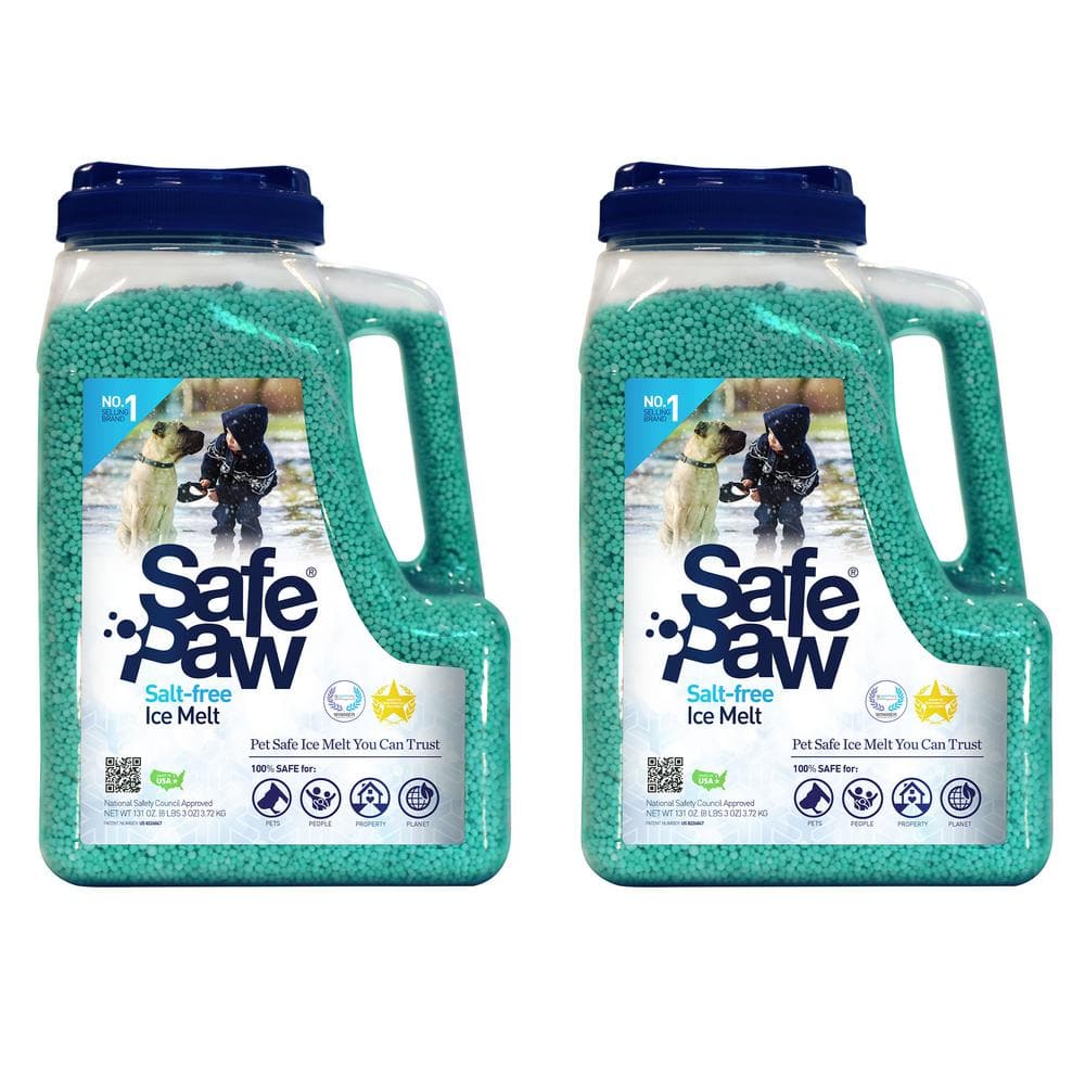 Safe Paw 8 Lb Non Toxic Salt Chloride Free Child Pet Safe Snow Ice Melt (2-Pack)