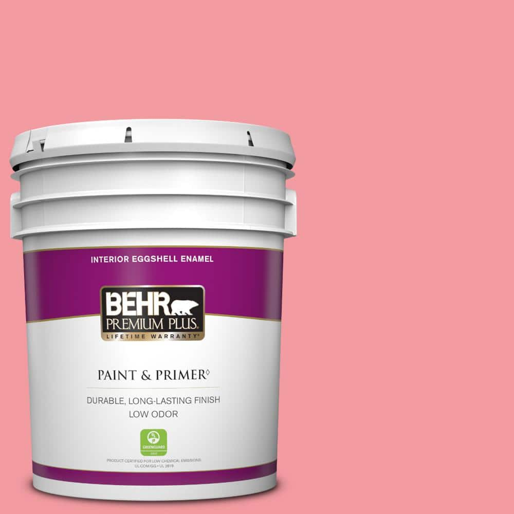 BEHR PREMIUM PLUS 5 gal. #130B-4 Primrose Garden Eggshell Enamel Low Odor Interior Paint & Primer