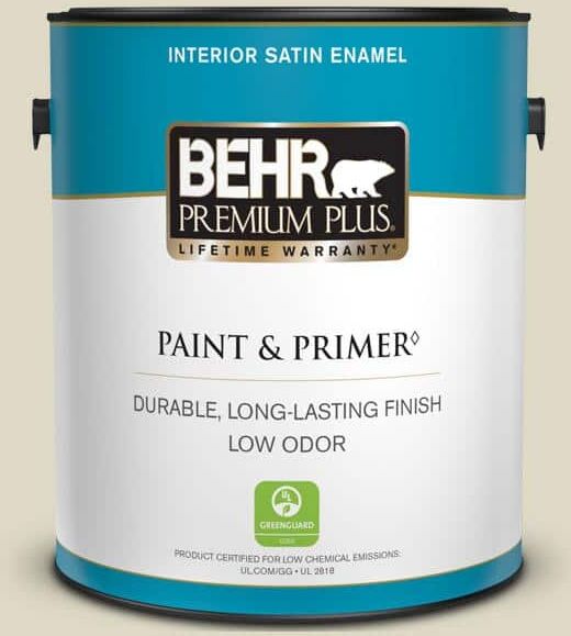 BEHR PREMIUM PLUS 1 gal. Home Decorators Collection #HDC-WR15-1 Zero Degrees Satin Enamel Low Odor Interior Paint & Primer