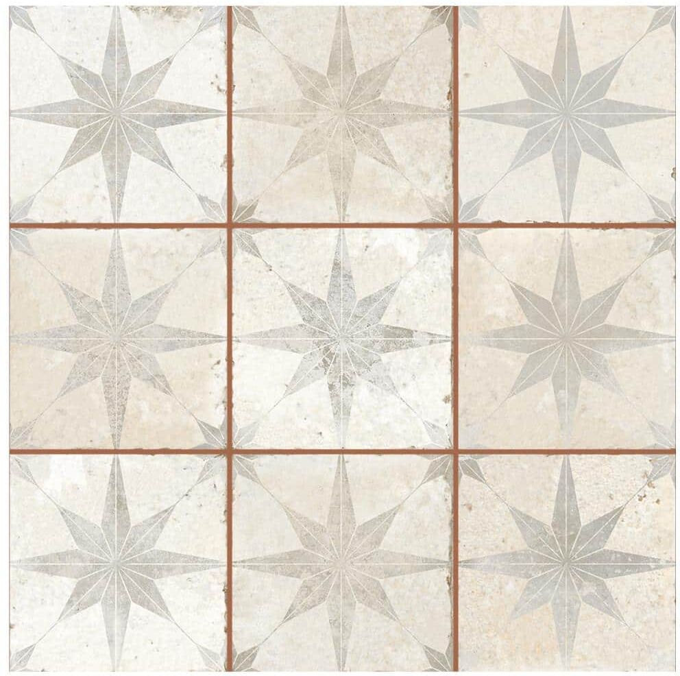 Merola Tile Harmonia Kings Star White 13 in. x 13 in. Ceramic Floor and Wall Tile (12.0 sq. ft./Case)