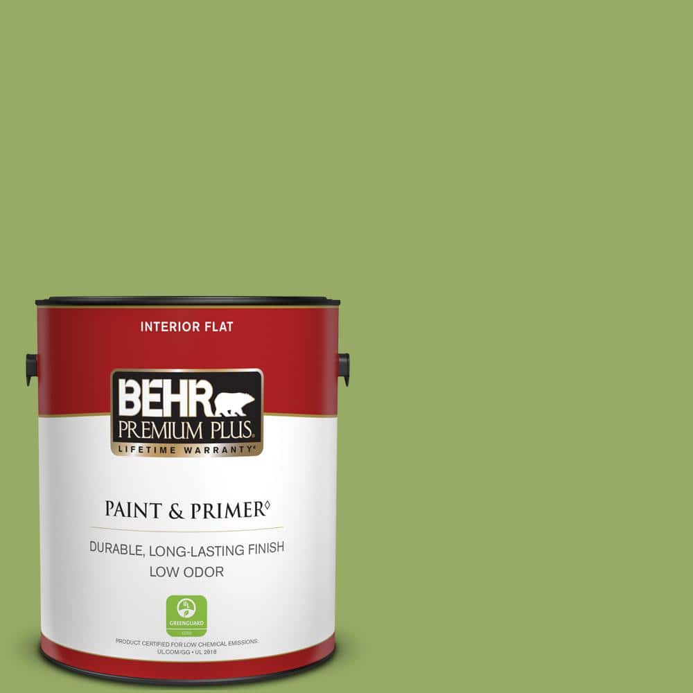 BEHR PREMIUM PLUS 1 gal. #420D-5 Herbal Garden Flat Low Odor Interior Paint & Primer
