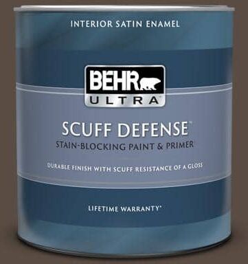 BEHR ULTRA 1 qt. #MQ2-39 Rare Wood Extra Durable Satin Enamel Interior Paint & Primer