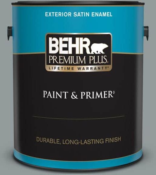 BEHR PREMIUM PLUS 1 gal. #720F-4 Stone Fence Satin Enamel Exterior Paint & Primer