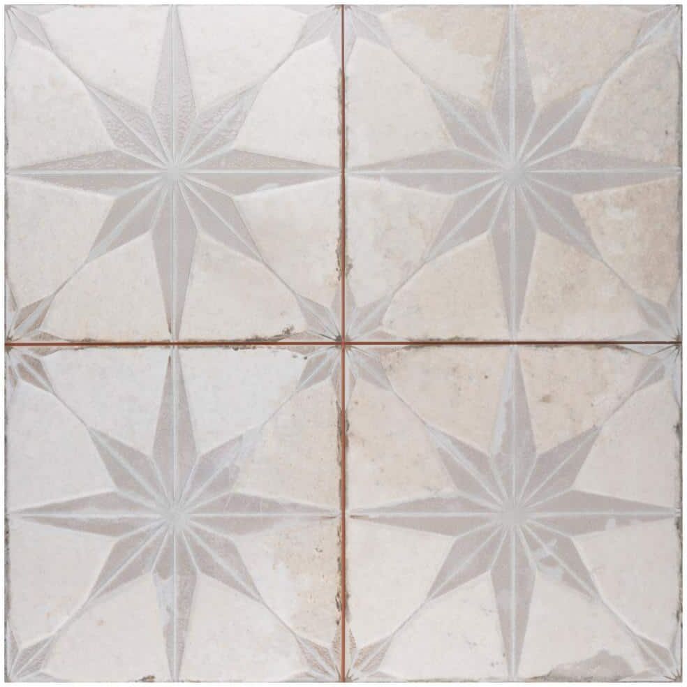 Merola Tile Kings Star Luxe White 17-5/8 in. x 17-5/8 in. Ceramic Floor and Wall Tile (10.95 sq. ft./Case)