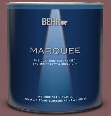 BEHR MARQUEE 1 qt. #140F-6 Book Binder Satin Enamel Interior Paint & Primer