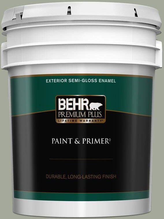 BEHR PREMIUM PLUS 5 gal. Home Decorators Collection #HDC-AC-18 Garden Promenade Semi-Gloss Enamel Exterior Paint & Primer