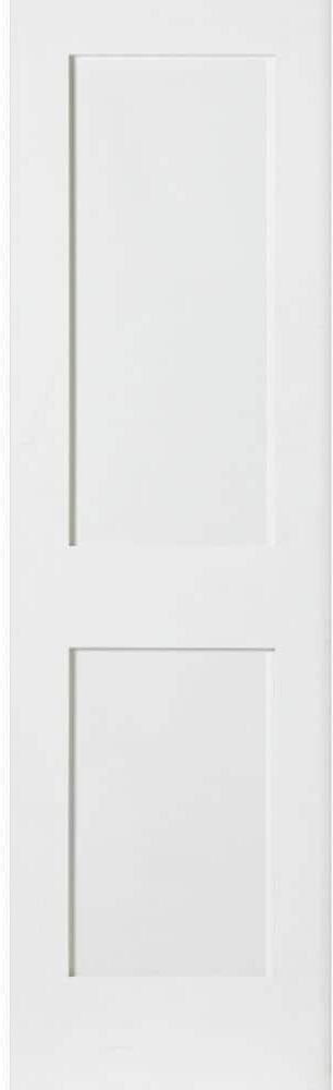 Krosswood Doors 24 in. x 80 in. Craftsman Shaker 2-Panel Primed Solid Core MDF Wood Interior Door Slab