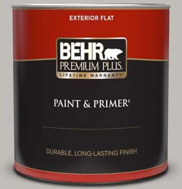 BEHR PREMIUM PLUS 1 qt. Home Decorators Collection #HDC-WR15-3 Noble Gray Flat Exterior Paint & Primer