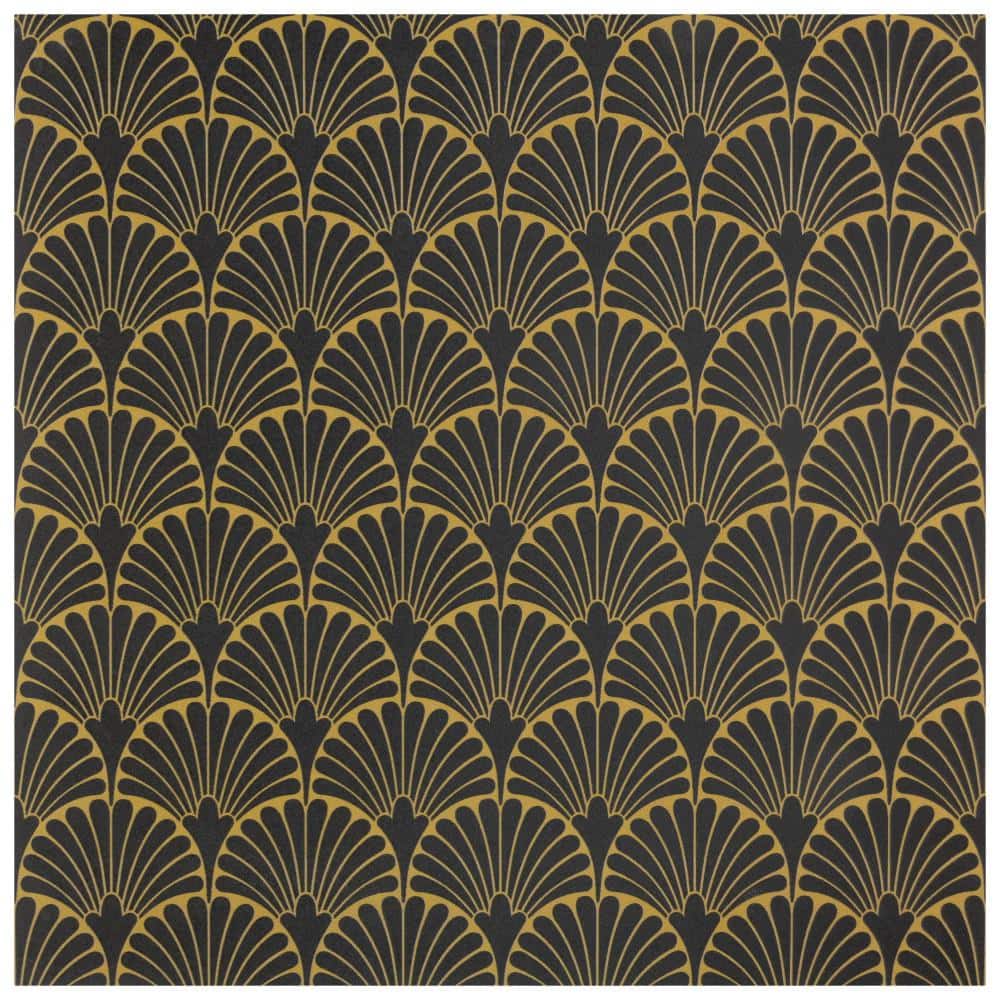 Merola Tile Art Deco Mahattan Black 11-3/4 in. x 11-3/4 in. Porcelain Floor and Wall Tile (12.74 sq. ft./Case)