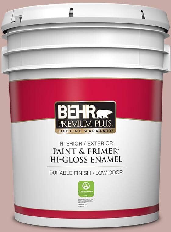 BEHR PREMIUM PLUS 5 gal. #700A-3 Pottery Clay Hi-Gloss Enamel Interior/Exterior Paint & Primer