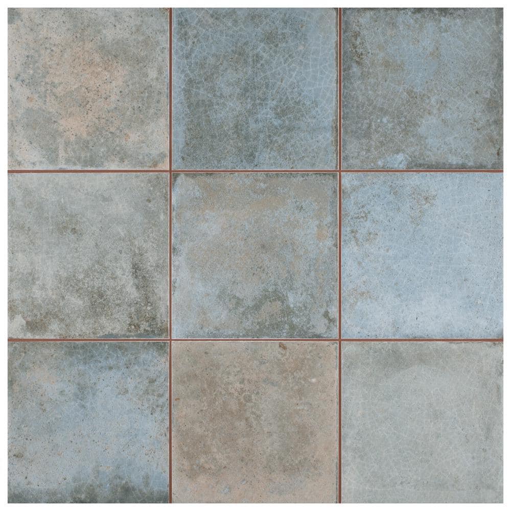 Merola Tile Kings Etna Blue 13-1/8 in. x 13-1/8 in. Ceramic Floor and Wall Tile (12.2 sq. ft./Case)