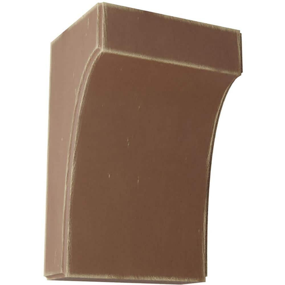 Ekena Millwork 5-1/4 in. x 8 in. x 4 in. Weathered Brown Clarksville Wood Vintage Decor Bracket